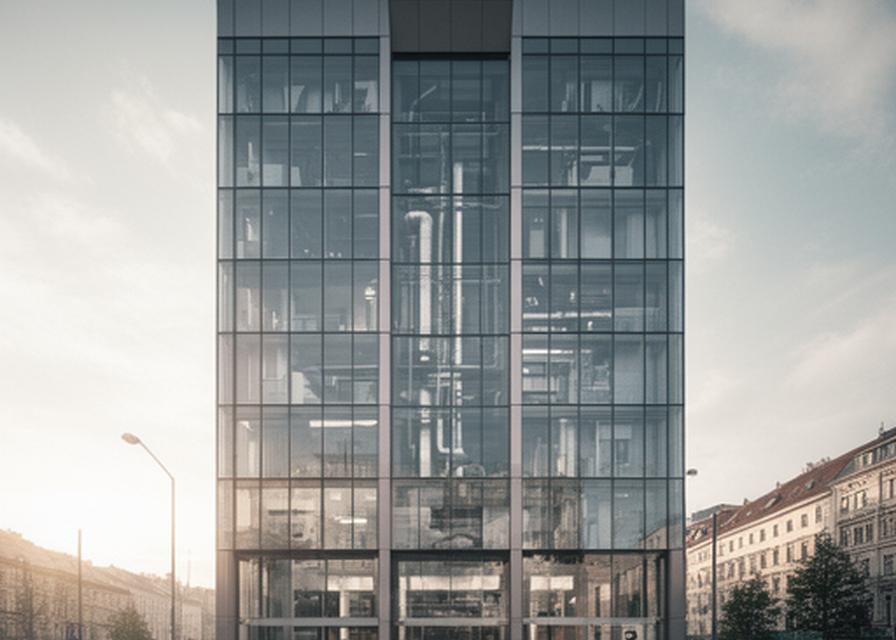 Bürogebäude im dritten Wiener Bezirk mit zentraler Klimasteuerung und Glasfassade